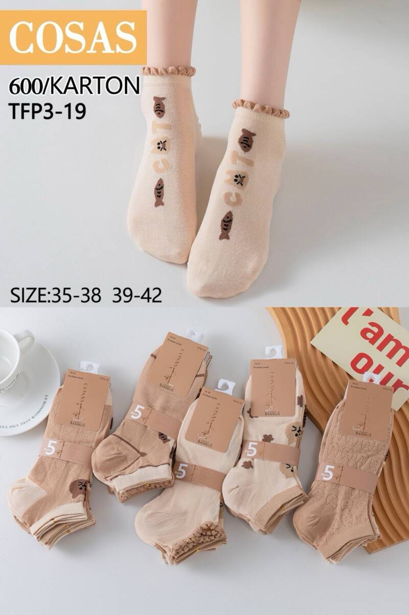 Skarpety damskie Roz 35-42, Mix kolor Paczka 40 szt